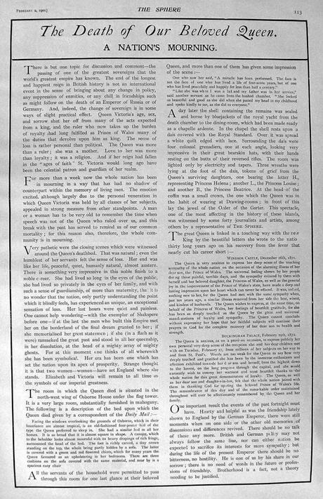 January 22nd, 1901: Queen Victoria's death, the end of a Life and the end of an Age.