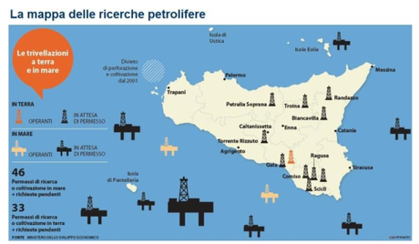 mappa ricerche petrolifere da greenreport
