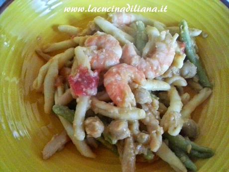 Pasta con Ceci e Gamberi