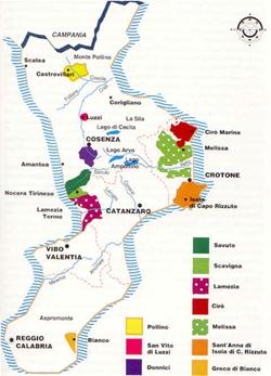 La mappa dei vini calabresi