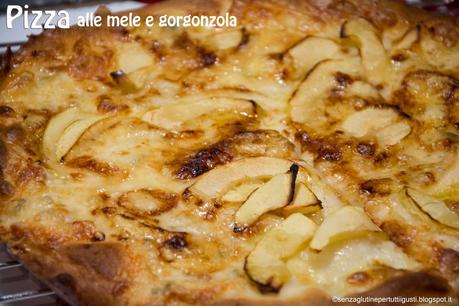 Pizza senza glutine al gorgonzola e mele