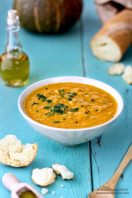 Crema di zucca e lenticchie rosse al curry