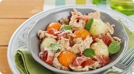 Straccetti di maiale al melone e prosciutto