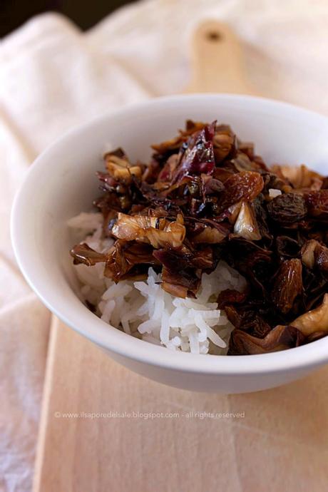 Riso basmati con radicchio e uvetta