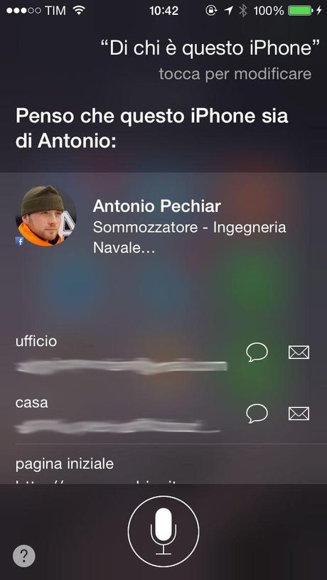 Siri iPhone Smarrito