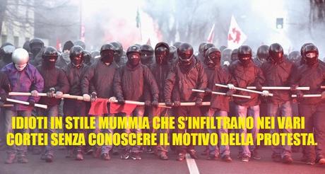 Manifestare pacificamente è un diritto. No alla guerriglia.