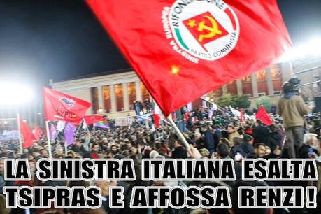 La sinistra italiana che esalta Tsipras e affossa Renzi.