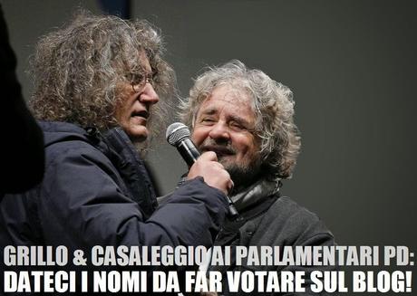 M5S ai parlamentari Pd: dateci i nomi da far votare sul blog!