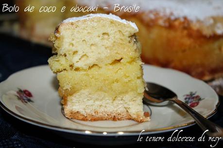 Bolo de coco e abacaxi - dolce di cocco ed ananas