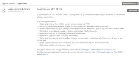 Apple rilascia aggiornamento OS X Yosemite 10.10.2