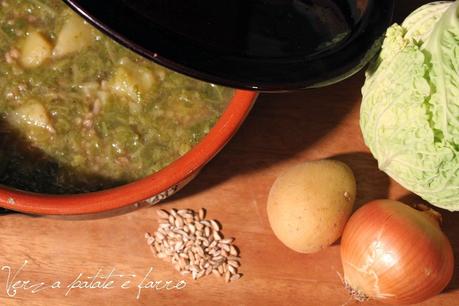 Zuppa di verza, patate e farro