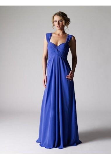 Straps Sleeveless Floor-length Long Royal Blue Evening Dresses ED0748