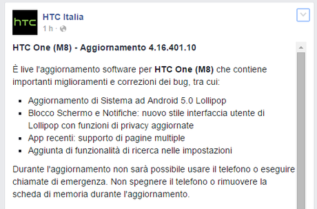 HTC One M8 Android Lollipop
