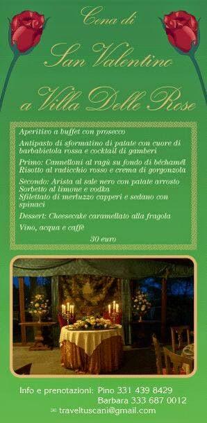 CENA DI SAN VALENTINO A VILLA DELLE ROSE - SAN CASCIANO VAL DI PESA