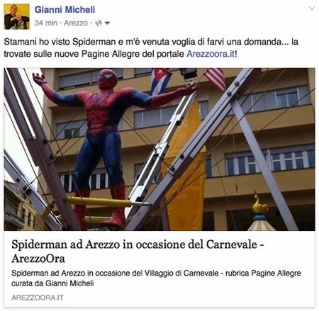 Spiderman ad Arezzo: un quesito tra Bene e Male