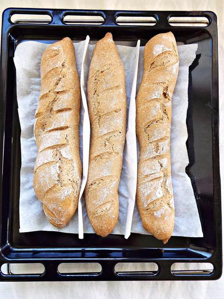 Baguettes integrali con lievito madre non rinfrescato