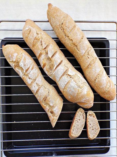 Baguettes integrali con lievito madre non rinfrescato