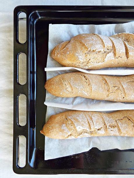 Baguettes integrali con lievito madre non rinfrescato