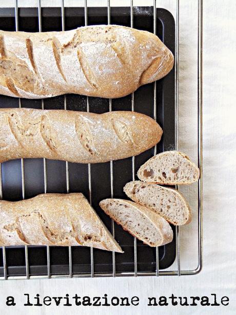 Baguettes integrali con lievito madre non rinfrescato