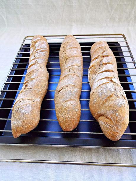 Baguettes integrali con lievito madre non rinfrescato