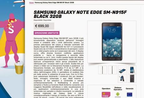 Samsung Galaxy Note Edge in offerta a 699 euro