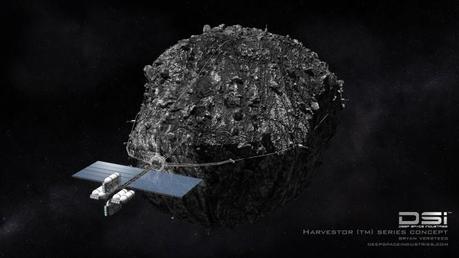 Un rendering del modulo che le Deep Space Industries intendono utilizzare nell’estrazione di minerali dagli asteroidi che si trovano in prossimità della Terra. Crediti: DSI.