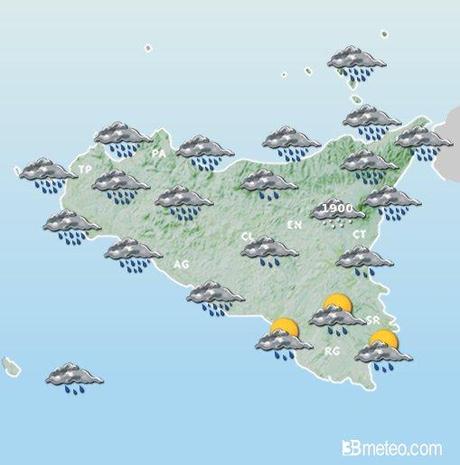 Sicilia: previste intense precipitazioni e forti venti per tutto il week end