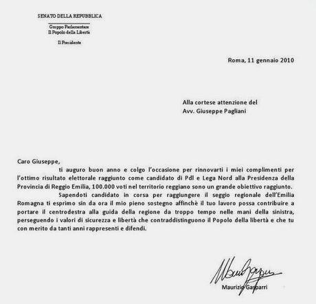 'Ndrangheta in Emilia: Gasparri faccia chiarezza sui suoi rapporti con il consigliere reggiano Giuseppe Pagliani