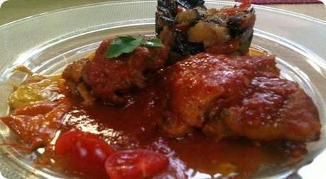 Pollo alla romana con ratatouille di verdure