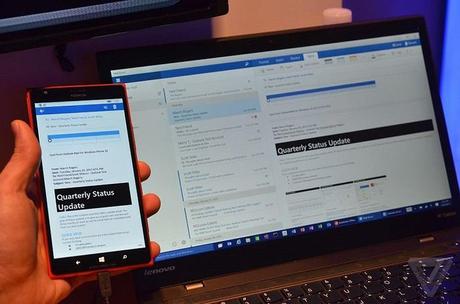 Windows 10 Phone  by theVerge | Outlook Sync with PC