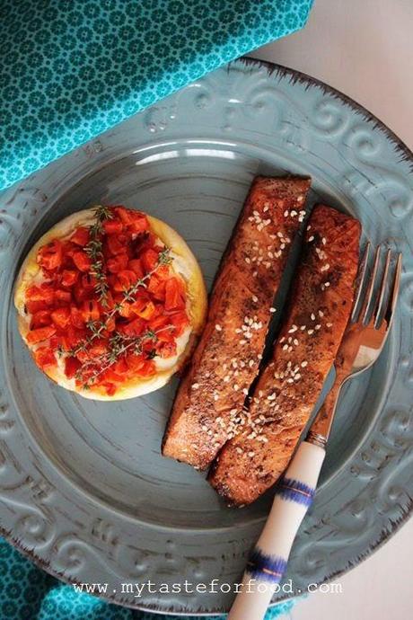 Sabato, un giorno speciale - Salmone in salsa di soia con tortino di carote e ricotta di pecora