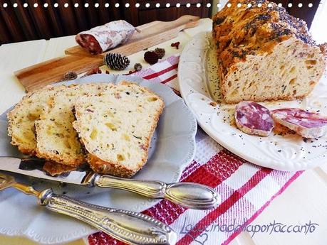 Cake con salametto di Varzi e zucchine scure / Cake with Salametto Varzi and zucchini dark