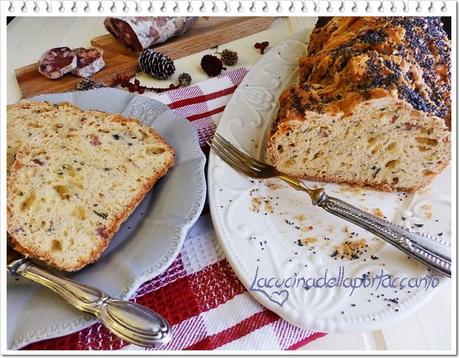 Cake con salametto di Varzi e zucchine scure / Cake with Salametto Varzi and zucchini dark