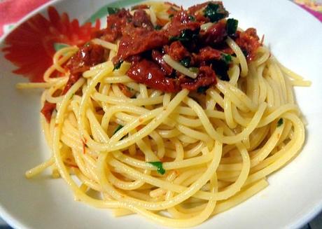 La mia nuova versione aglio olio e peperoncino