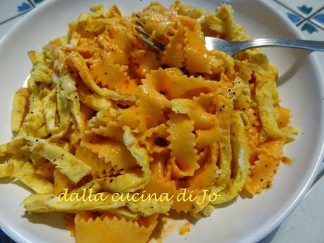 Pappardelle e uova, piatto unico