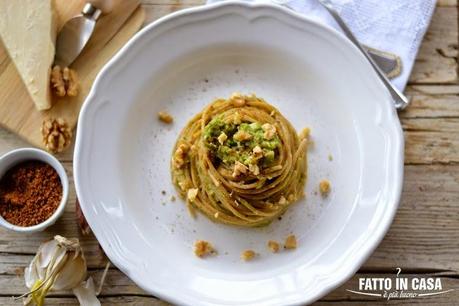 Spaghetti Integrali con Broccoli Bottarga di Muggine e Noci