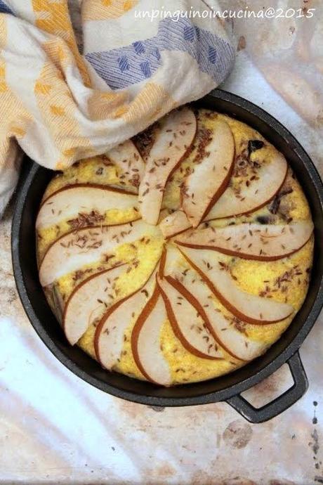 Clafoutis di radicchio e pere al cumino 