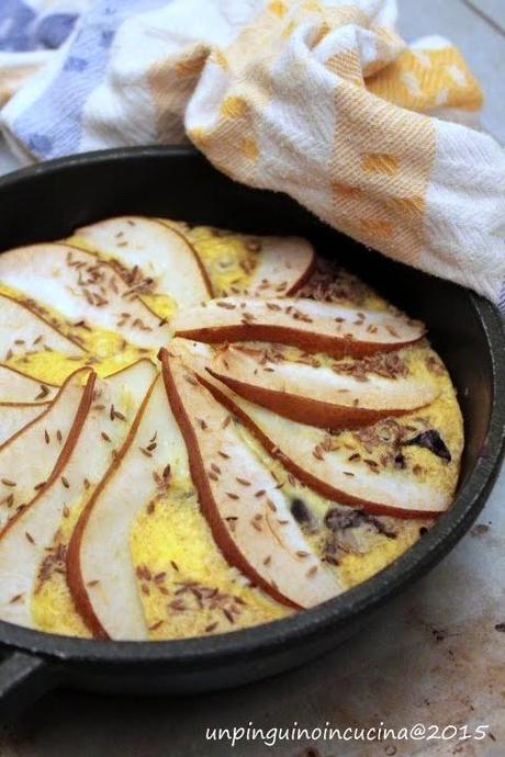 Clafoutis di radicchio e pere al cumino 