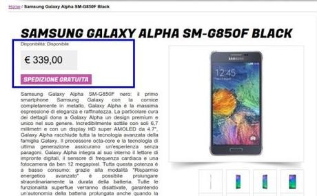 Samsung Galaxy Alpha a 339 euro: prezzo sempre più in picchiata per il top della gamma Galaxy A a distanza di pochi mesi dal debutto sul mercato Samsung Galaxy Alpha G850F Black  Samsung Galaxy Alpha a 339 euro: prezzo sempre più in picchiata per il top della gamma Galaxy A a distanza di pochi mesi dal debutto sul mercato Gli Stockisti  Smartphone  cellulari  tablet  accessori telefonia  dual sim e tanto altro