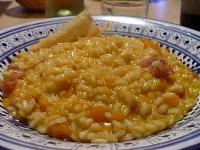 Risotto con zucca e gamberi