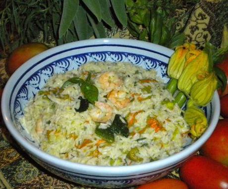 Riso Basmati con fiori di zucca & gamberetti