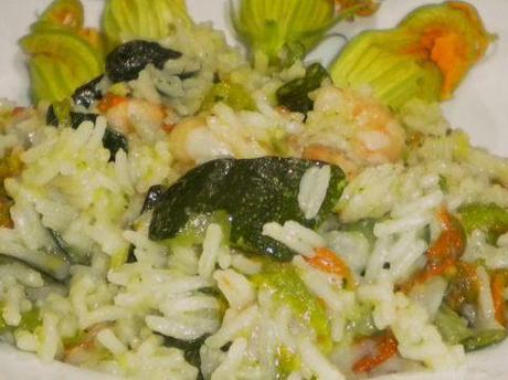 Riso Basmati con fiori di zucca & gamberetti