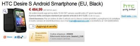 htc desire s expansys HTC Desire S arriva ad Aprile e costa 465€ 