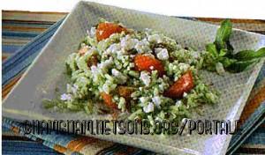 Riso con erbe e feta