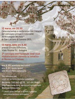 San Lazzaro di Savena – Bologna, 12-13 marzo 2011: I Misteri di Rennes Le Chateau