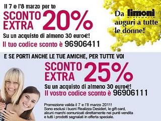 Sconto Limoni Festa delle donne