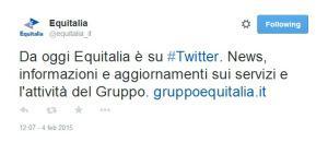 Welcome Twitter, @equitalia_it