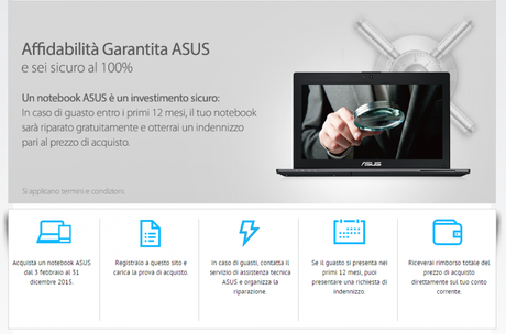 ASUS riparato e rimborsato come avere il rimborso del notebook come funziona