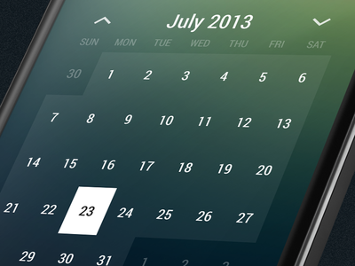 month calendar widget