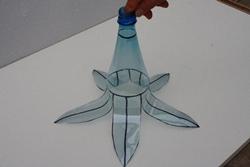 Fiore da una bottiglia di plastica